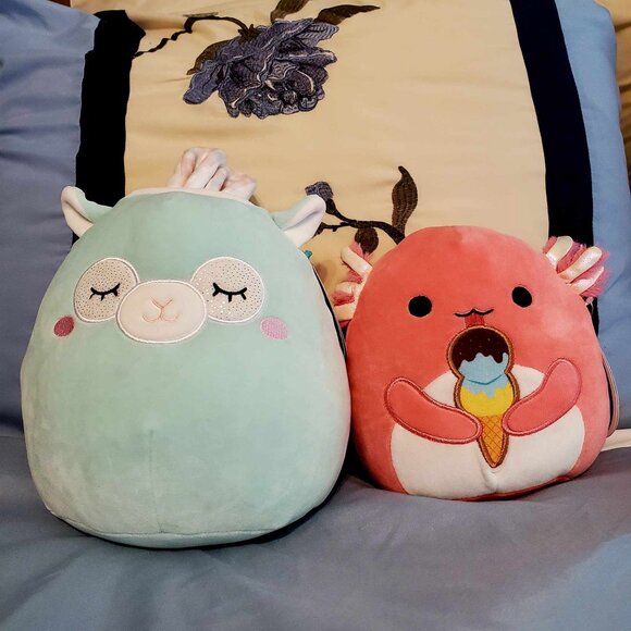 Squishmallows 2pc Lot Archie Axolotl 7.5" and Milly Llama 8" - Picture 1 of 6